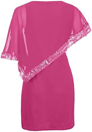 Datum noć haljine za žene Dress Plus ramena Overlay hladno žene veličine Strapless šljokice šifon asimetričan
