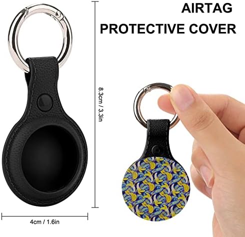 Bananas and Leaves Air Tag Tracker Cover Case for Airtag Holder Protector Storage Bag