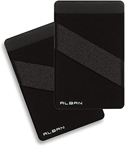 Alban telefon kreditna kartica i držač ID RFID Blokiranje s remenom za prste 2 pakovanje plave boje, 2 pakovanja crne desne ruke