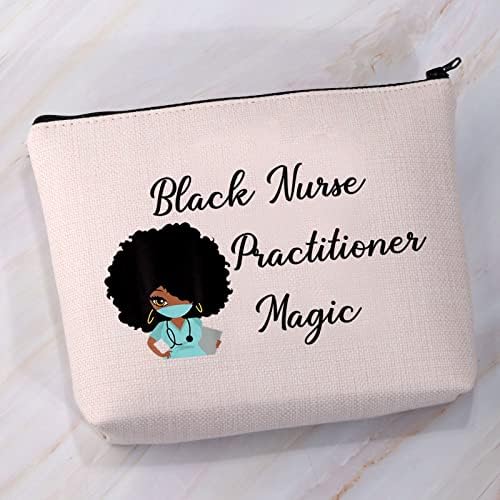 VAMSII Black Nurse Practitioner Gifts Black Nurse Practitioner Magic makeup Bag NP Appreciation Gifts African American Gift Bags NP