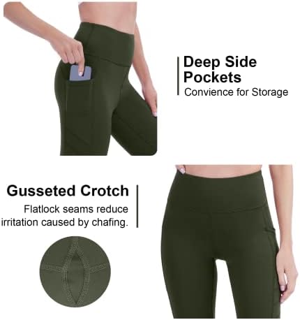Vnnink profesionalne Yoga helanke za žene [Ultra rastezljive meke] pantalone za jogu sa džepovima visokog struka za kontrolu stomaka