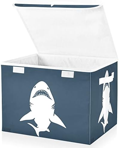 Krafig ručno nacrtano životinjski morski pas sklopivi kutija za odlaganje kante za pričvršćivanje kocke Kontejneri košare s poklopcima