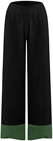 HDZWW ravna noga sa džepovima Slacks Lady Loose Stretch Sportske pop hlače tanka solidna elastična struka ljeta tri četvrtine