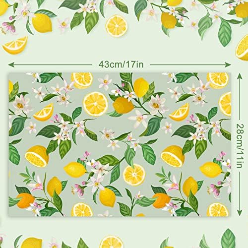 AnyDesign 50 pakovanja limunovog papira postavite prostirke za jednokratnu upotrebu kriške žutog limuna podmetač od citrusnog voća