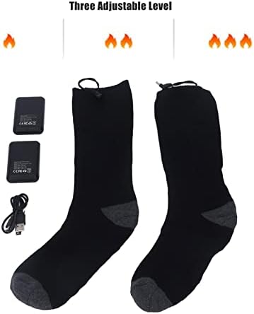 FDIT Grijane čarape toplije 3 razine grijanja USB punjenje udobne izolirane toplotne čarape za muškarce i žene