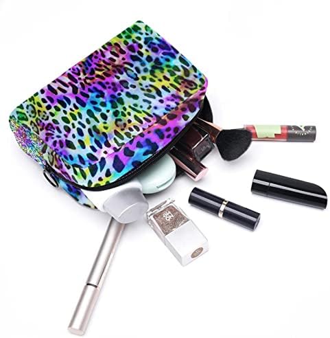 Tbouobt kozmetičke torbe za šminke za žene, male šminkerne torbice za šminku, šareni leopard Print Modern Art