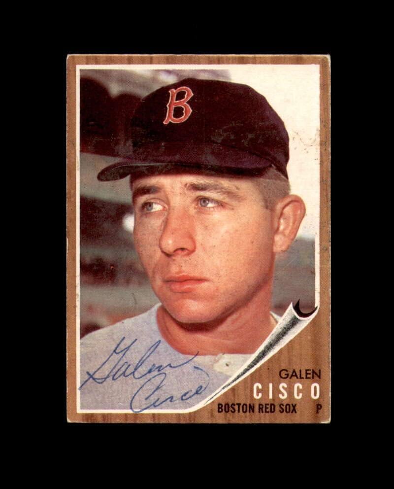 Galen Cisco ručna potpisala je 1962. Topps Boston Red Sox Autograph