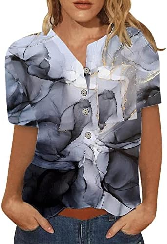 Ženske tunike Plus Size za helanke, Sakrij trbušnu tuniku 2023 ljetne kratke rukave majice duge lepršave bluze