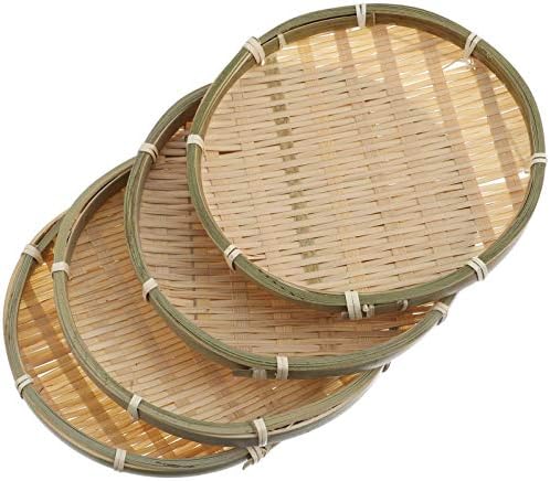 Doitool Mini kontejneri 1 Set 4kom bambusova tkana voćna ploča korpe za skladištenje rustikalni tanjir za serviranje voće povrće bombona