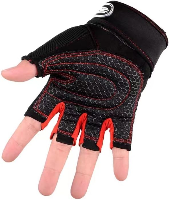 Lecoo rukavice za vježbanje rukavice za vježbanje za teretanu prozračne Super lagane za muškarce i žene s pola prsta sa ručnim remenom
