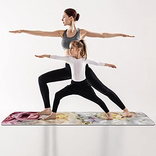 Šarene ruže uzorak Extra Thick Yoga Mat - ekološka neklizajuća Vježba & podloga za fitnes podloga za vježbanje za sve vrste joge, pilatesa i vježbi na podu 72x24in