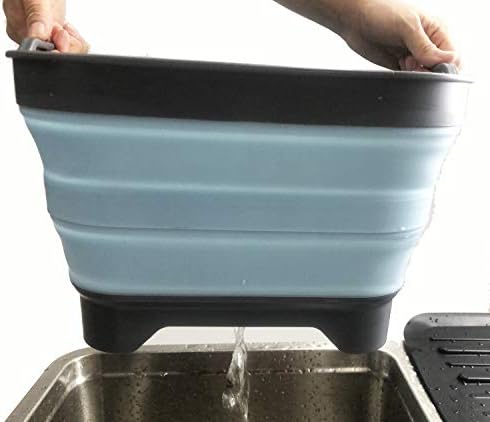 SAMMART 10L sklopiva posuda za suđe sa odvodnim utikačem-sklopivi umivaonik - prenosiva kada za pranje posuđa-posuda za čuvanje prostora