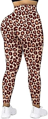 Ženske tajice za jogu sa unakrsnim strukom Leopard Print Buttery meke hlače za jogu visokog struka pune dužine