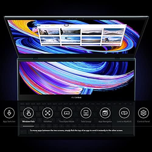 ASUS ZenBook Pro Duo 15 Ux582 Laptop, 15,6 OLED 4K ekran osetljiv na dodir, i7-12700h, 16GB, 1TB, GeForce RTX 3070 ti, ScreenPad Plus,