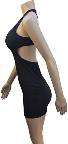 Iqka Ženska sportska haljina ljetna boja Casual izdubljeni rezervoar Mini haljine za muškarce