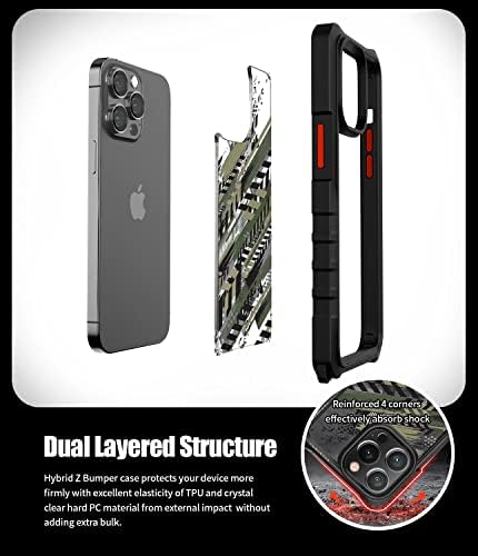 GOSPERY Z Bumper Crossbody CASE [Vojna kolekcija] Kompatibilan je sa iPhone 14 Pro Max Case [remen uključen] TPU TPU + Hard PC stražnji