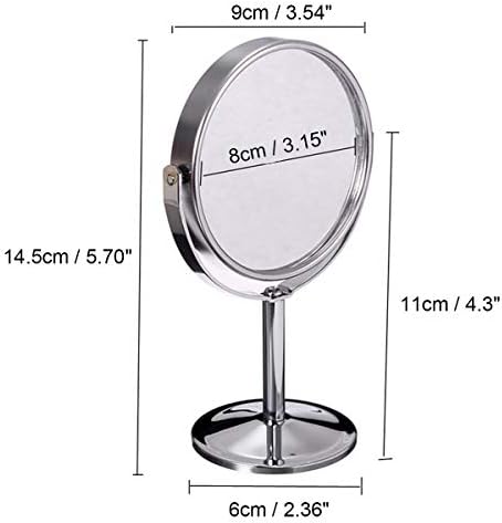 ECYC Fashion Durable dvostrano prozirno ogledalo za šminkanje normalno postolje lupa okruglog oblika Metal HD Kozmetičko ogledalo