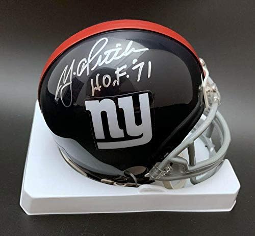 Y. A. Tittle potpisan Mini šlem Njujorških giganata + HOF 71 ITP PSA / NFL Mini šlemovi sa autogramom DNK sa autogramom