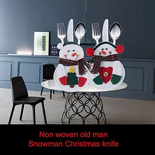 Držač noža i viljuške od 8 komada, dekoracija stola za Božićne Snjegoviće, Božićni slatkiši, poklon za dječiju novogodišnju zabavu