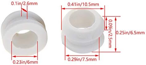 Bettomshin gumeni Grommet 50pcs 6mm unutarnji DIA otporni na naftu armature gumene grobnice za ožičenje kabela bijelo
