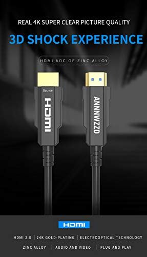 LinkinPerk optički HDMI kabl 4K 60Hz, Fiber HDMI kabl 2.0 podržava pogodan za TV LCD Laptop PS3 PS4 projektor računar, kabl HDMI