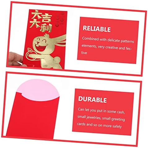 BESTOYARD 300 kom 2023 godina Zečjeg Crvenog paketa papirni poklon Kineski pokloni vjenčane koverte Kineski crveni džepovi godina