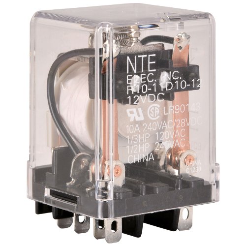 Nte Electronics R10-11d10-12 serija R10 AC relej opšte namene, DPDT - bez kontakta, 10 Amp, 12 VDC