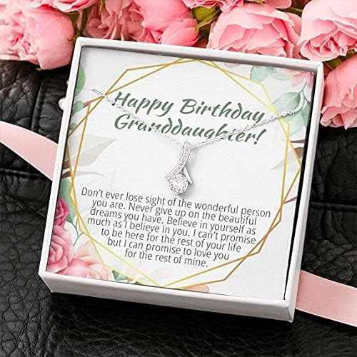 Nakit za poruke, ručno rađena ogrlica - inspirativna unuka Rođendanska ogrlica do moje unuke s rođendanskom karticom poruke. Rođendanski