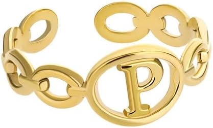 Oyalma početno slovo az podesivi prstenovi za žene Zlatni Figaro prsten za otvaranje lanca muški Božićni nakit - Q-Gold-color-21660