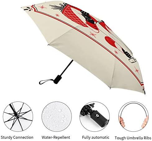 Merry Krampus Goat Windproof Travel kompaktan kišobran sklopivi automatski kišobrani za Rain ruksak Auto