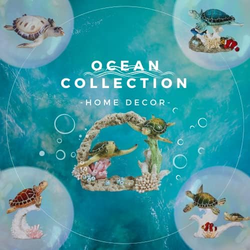Comfy sat 4 Polyresin Sea kornjača na vrhu pjenušavih cifral figurice za kućni ukras, višebojni, kolekcija okeana za vožnju