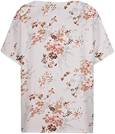 Ljeto Plus veličine vrhova Ženska trepavica čipka V izrez majica casual cvjetni ispis bluze labavi fit udobne osnovne majice tunika