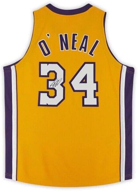 SHAQUILLE O'Neal potpisao autogramirani mitchell & ness Gold Jersey '00 Finals Patch - autogramirani NBA dresovi