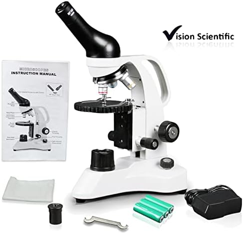 Vision Scientific VME0006-RC-E2 LED Akumulatorski mikroskop, 40-800x uvećanje, reverzni nastavak za nos, LED osvjetljenje, okrugla
