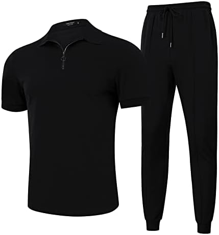Turetrendy muški Set trenerke od 2 komada četvrtina sa patentnim zatvaračem Casual Golf odijelo za trčanje atletski sportski komplet