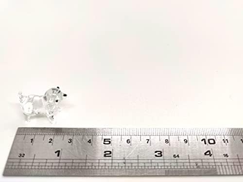 Sansukjai Rijetki pas sitni mikrokristalni figurice ručno puhalo čiste staklene umjetnosti životinje Kolekcionarski pas-ljubavnički