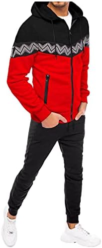 Muški dvodijelni setovi jakne na jaknu pantne kostim prugaste šivene patentne patentne duksere s kapuljačom sa kapuljačom znoje odijela