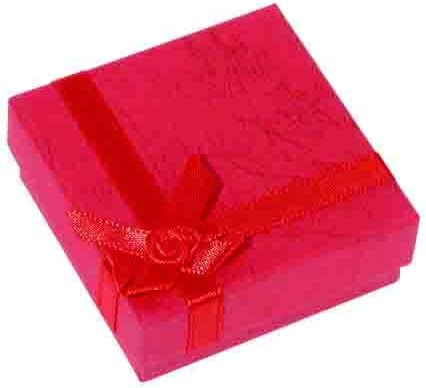 8 komadni paket cvijet luk kravata naušnica poklon kutija sa rukom s ružnim lukom na vrhu. 2 3/8 x 2 3/8 x 3/4