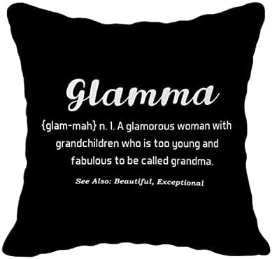 Fulsoe GLAMMA Definicija Dekorativni bacanje jastučni jastuk 18 x18, baka zahvalnost poklon ukrasi za kućnu baku spavaću sobu, baka glamma rođendan od unuka unuka