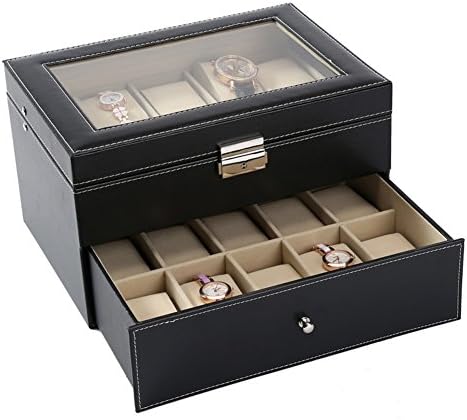 hjgjhv dekorativne kutije za nakit, dvoslojni 20-bitni sat kutija za sortiranje pribor za sortiranje prikazuje kutije za nakit velikog