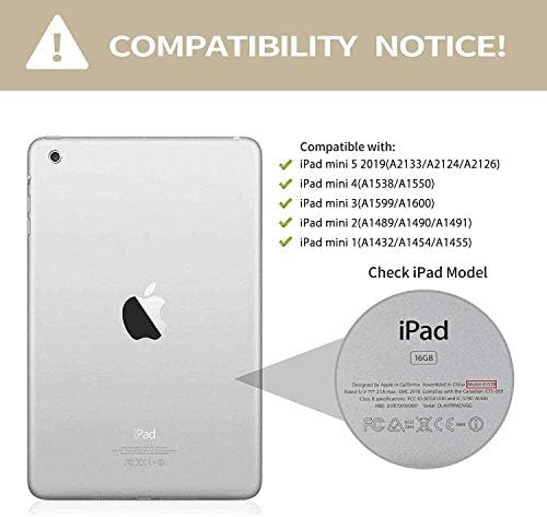 Ugokaza iPad Mini 5 / iPad Mini 4 / iPad Mini 1 2 3 Case [3D reljefni leptir] - PU kožni flip stalk Smart Cover W / Card Slots Auto