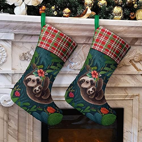 Slatke ledene printom tiskani božićni božićni čarapa sjajni zid viseći ukras ukrasa za Xmas Tree Holiday Party
