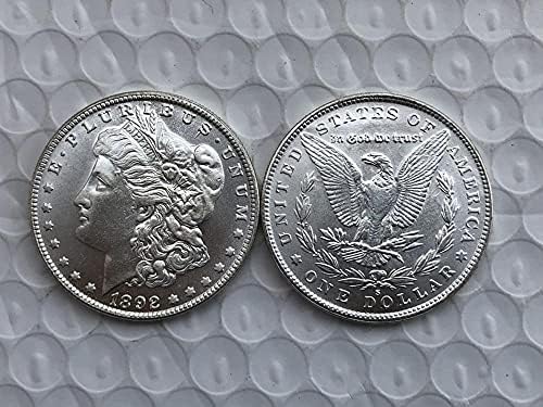 1892.S verzija Sjedinjenih Država Morgan Coin replika Komemorativni obrtani obrtni obrtni prigodni kolekcija novčića Suvenir ukrasi