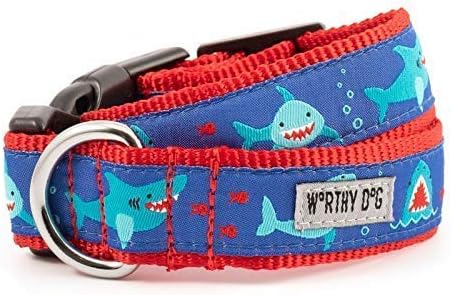 Vrijedan ocean za morskog psa sa crvenim ribom dizajner podesiv i udoban najlonski repting, bočni izdanje kocke za pse - odgovara