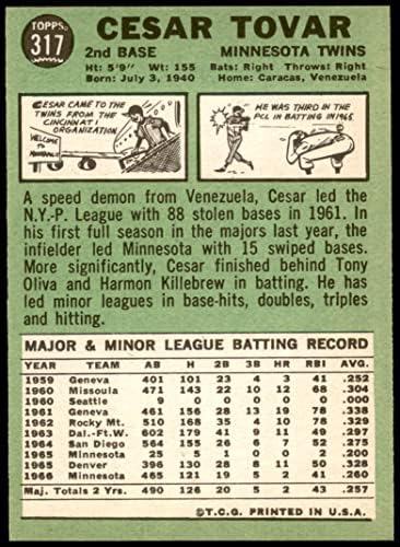1967. apps # 317 Cesar Tovar / Sandy Valdespino Minnesota Twins Ex / MT blizanci
