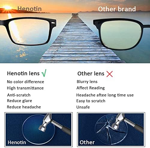 Henotin naočare za čitanje od 5 pakovanja čitači kvaliteta opružne šarke naočare za blokiranje plavog svjetla za muškarce i žene