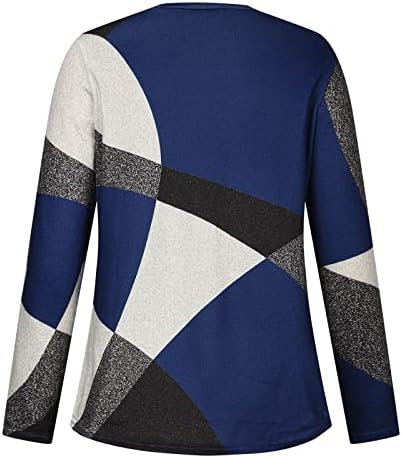 Ženski pulover Tipke Lagana Francuska Terry Fleece Dukseri geometrija Košulja u boji Blok majica s dugim rukavima