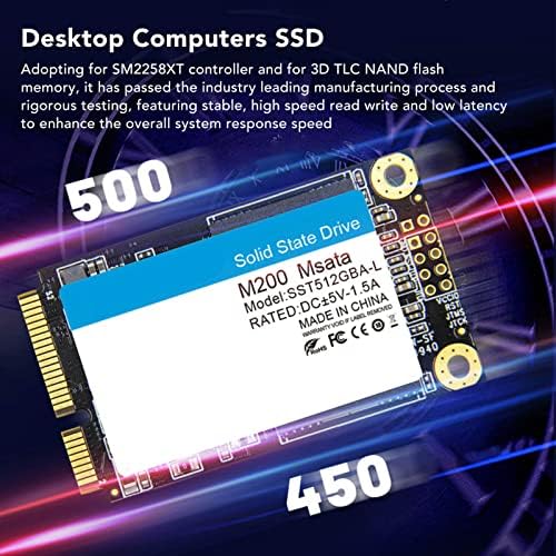 Gowenic MSATA SSD SATA 3.0 Format MSATA SSD, 500MB / s Brzi brzina pisanje i čitanje, 3D TLC NAND SATA 3.0 SSD M.2 SSD za tablete za radnu površinu računara