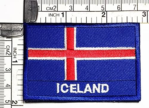 Kleenplus 3kom. 1, 7X2, 6 INČA. Nacionalni flasteri za zastavu Islanda zastava država vojno taktičko vezeno aplicirano željezo na