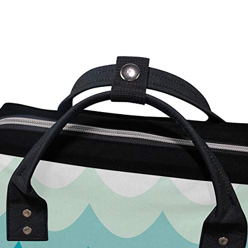 Veliki kapacitet pelena torba na peppy torba ruksak za brigu o bebi, val uzorak stilski multi-funkcionalan vodootporni putni paket
